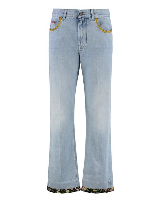 Valentino Garavani Blue 5-Pocket Straight-Leg Jeans