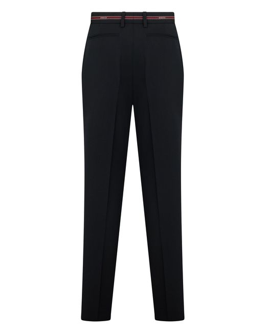 Gucci Blue Wool High-Waisted Pants