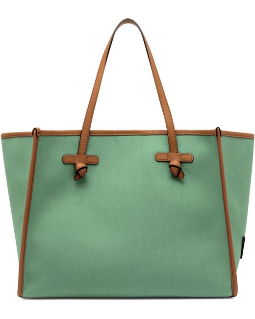 Shopping bag Marcella in canvas e pelle di Gianni Chiarini in Green