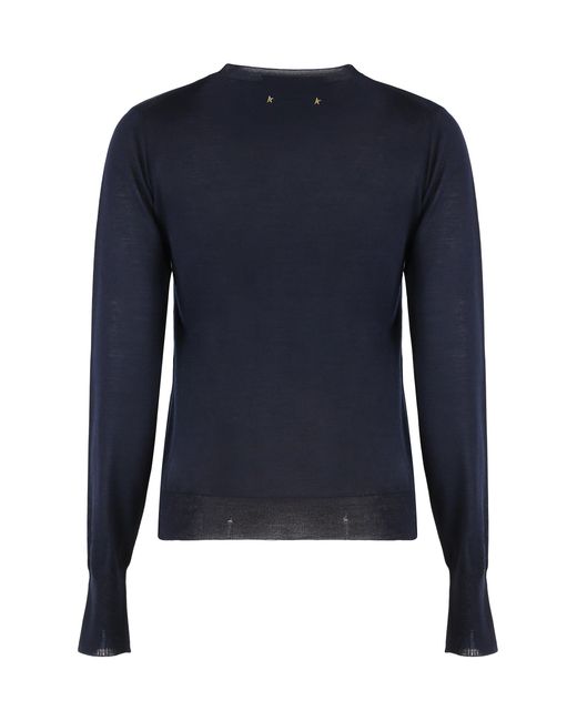 Golden Goose Deluxe Brand Blue Sweater With Round Neck