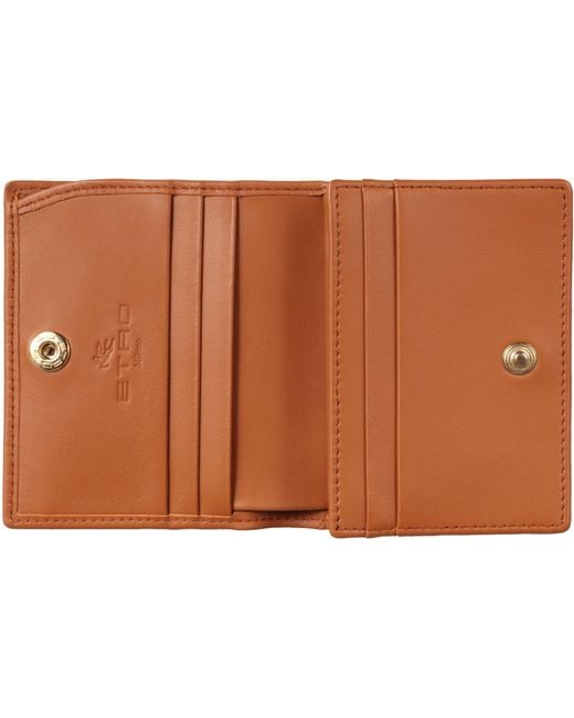 Etro Brown Logo Leather Wallet