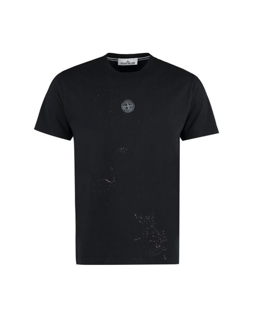 Stone Island Branded T shirt in Black for Men Lyst UK