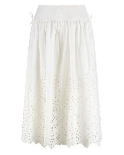 Self-Portrait White Embellished Skirt