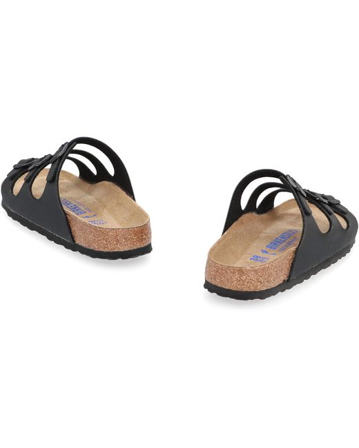 Slides Florida BS in pelle di Birkenstock in Black