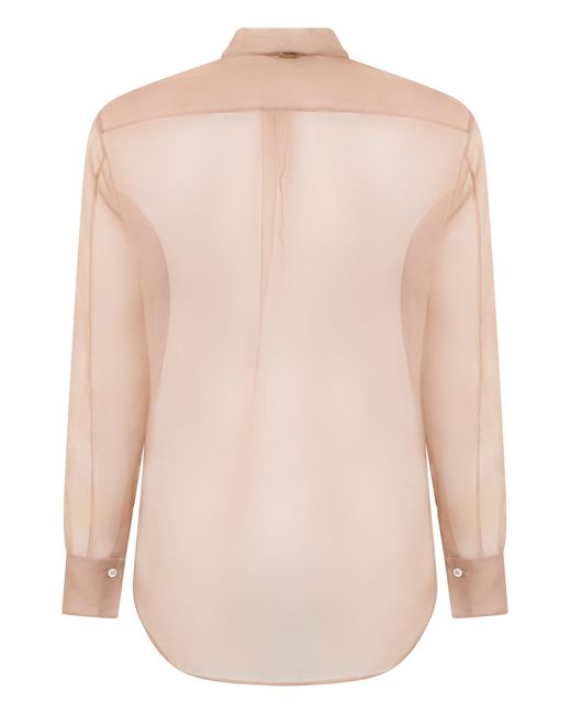 Herno Pink Silk Blouse With Bow