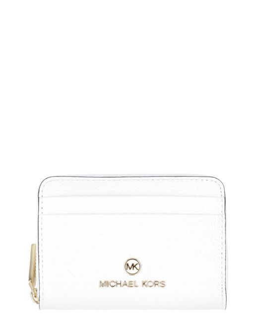 Michael kors white leather wallet deals