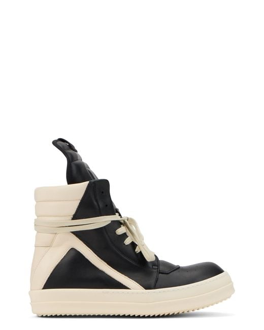 Rick Owens White Leather Geobasket Sneakers for men