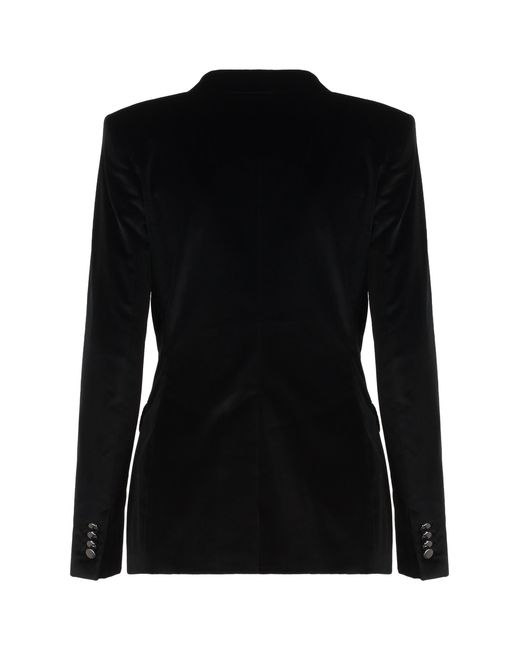 0205 Tagliatore Black Double-Breasted Velvet Jacket
