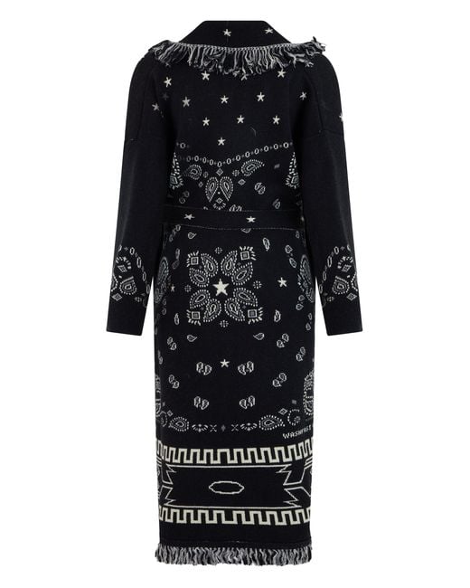 Alanui Black Long Cardigan With Belt