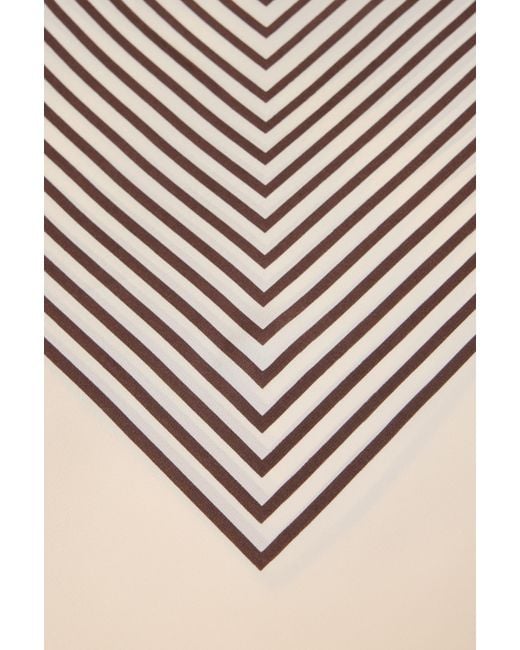 Totême  White Silk Macadamia Scarf With Geometric Pattern