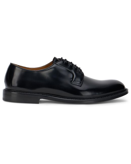 Doucal's Black Shiny Leather Loafers for men