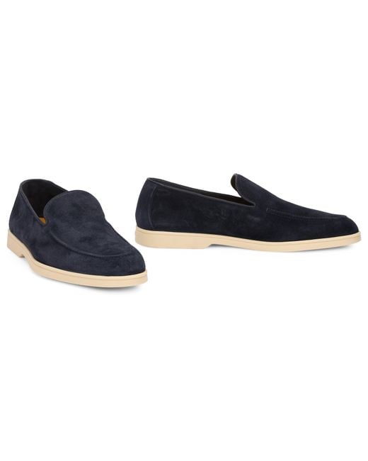 Doucal's Blue Suede Moccasin for men