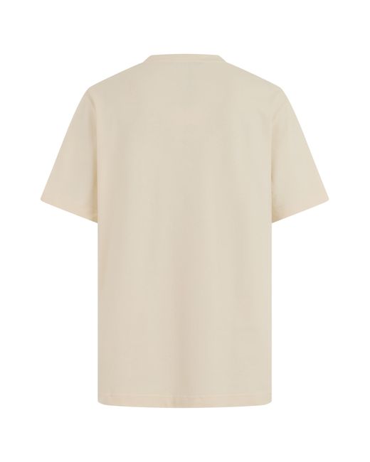 Jacquemus Natural Cotton T-Shirt With Small Chest Logo for men