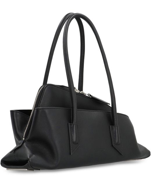 The Attico Black La Passeggiata Small Leather Handbag