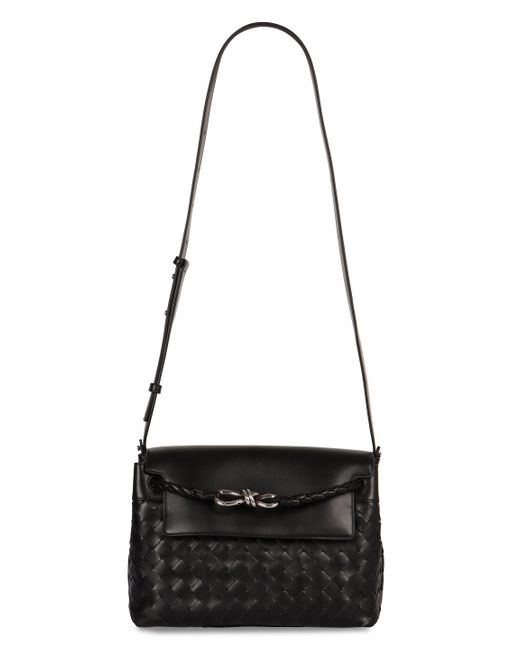 Borsa messenger Andiamo piccola in pelle di Bottega Veneta in Black da Uomo