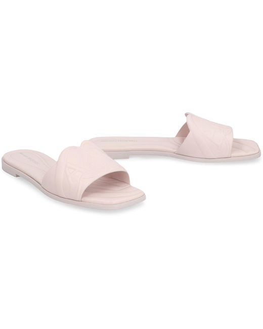 McQueen Pink The Seal Leather Slides