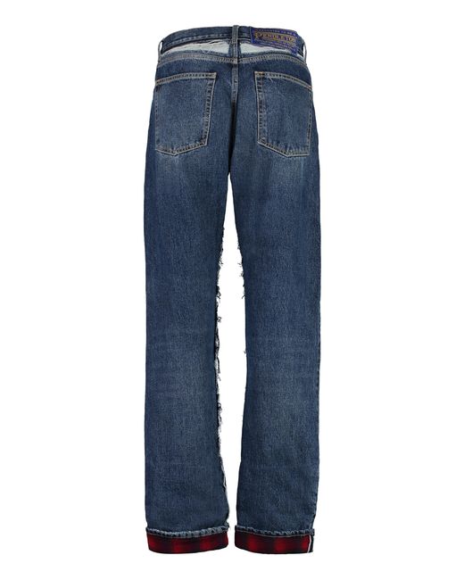 Maison Margiela Blue Distressed 5-Pocket Straight-Leg Jeans For Fw23 for men