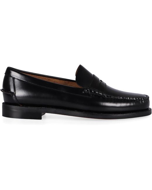 Sebago Black Dan Leather Loafers for men