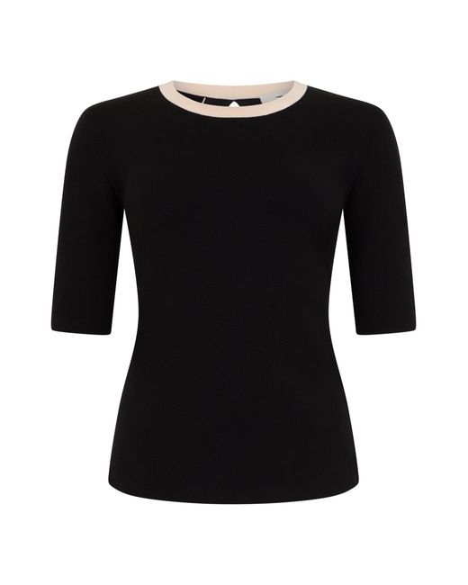 Elisabetta Franchi Black Knitted Top With Viscose Bands