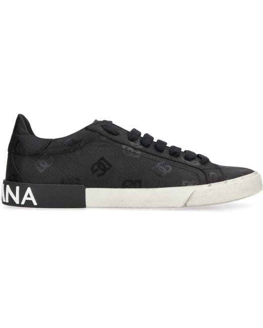 Dolce & Gabbana Black Portofino Low-Top Sneakers For for men