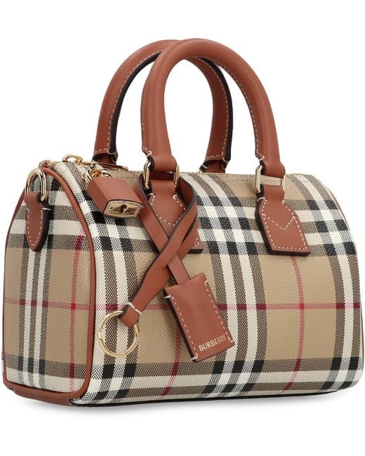 Burberry Brown Mini Bowling Bag Check