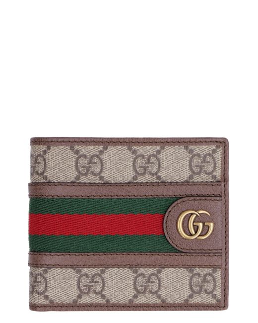 Gucci Gray Ophidia Flap-Over Wallet for men