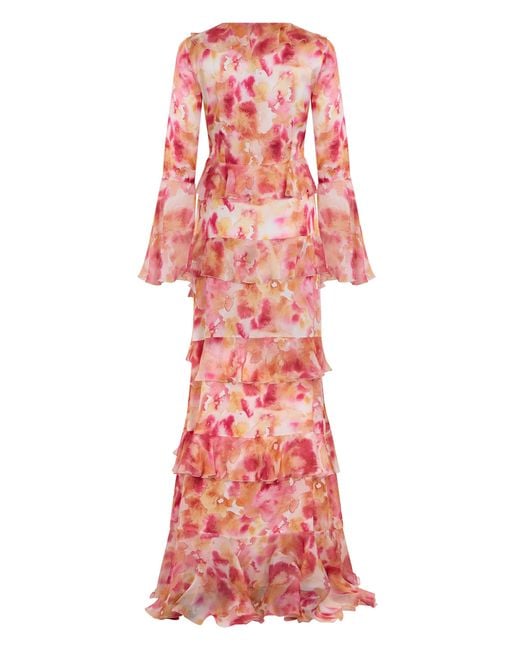 LES FILLES D'EVA Red Long Printed Dress