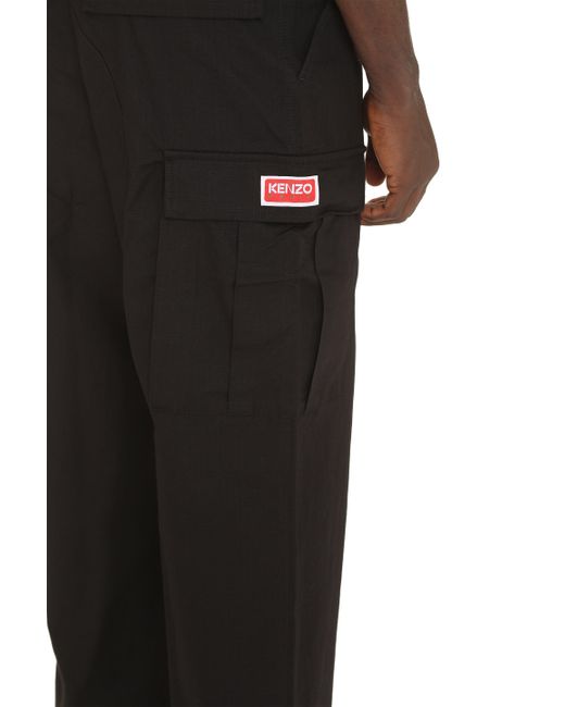 Pantaloni cargo in cotone di KENZO in Black da Uomo