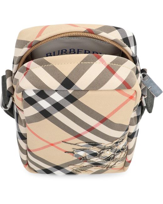 Borsello Check in tessuto per smartphone di Burberry in White da Uomo
