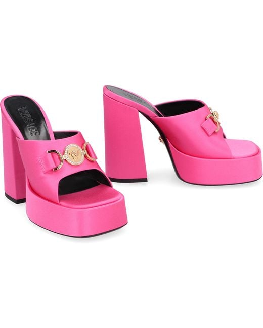 Versace Pink Heeled Mules