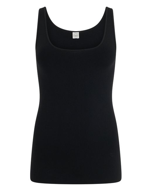 Totême Black Ribbed Tank Top