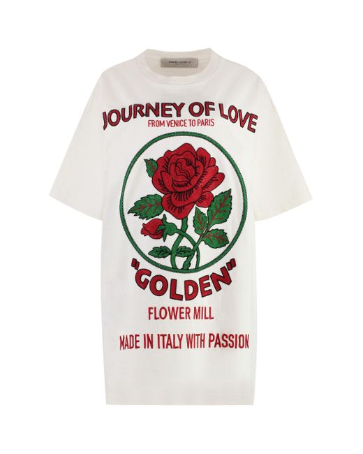 Maxi-abito Dafne t-shirt di Golden Goose Deluxe Brand in White