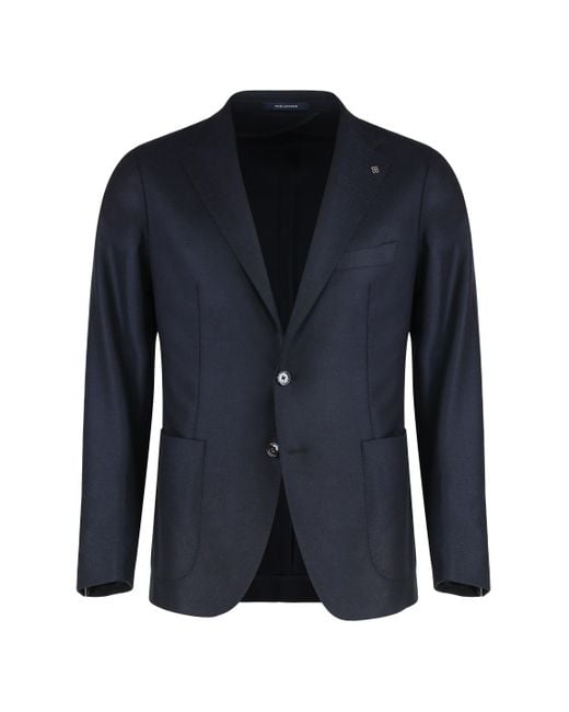 Tagliatore Blue Single-breasted Jacket With Two Buttons for men