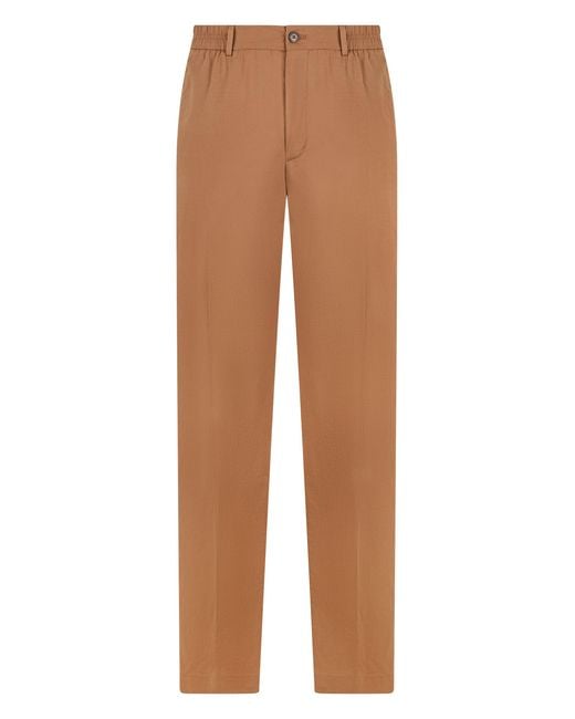 Slowear Brown Straight Cotton Pants for men