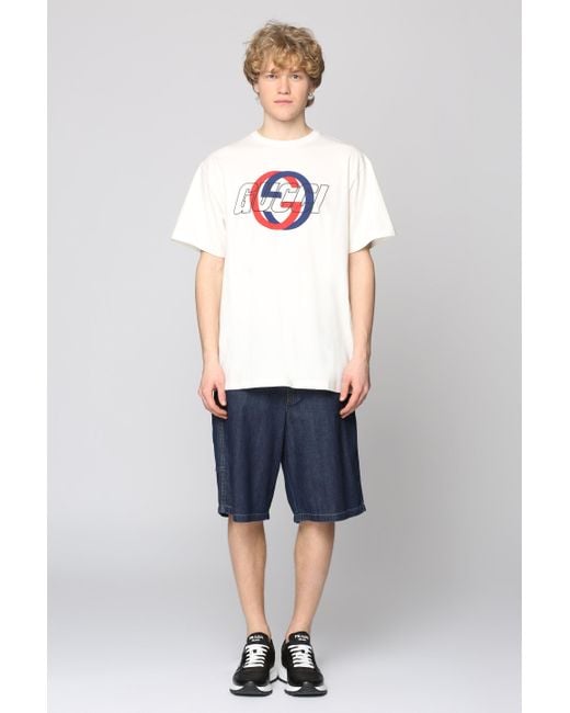 Gucci White Printed Cotton T-Shirt for men