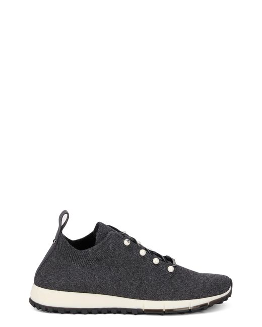 Jimmy Choo Black Low Cashmere Sneakers