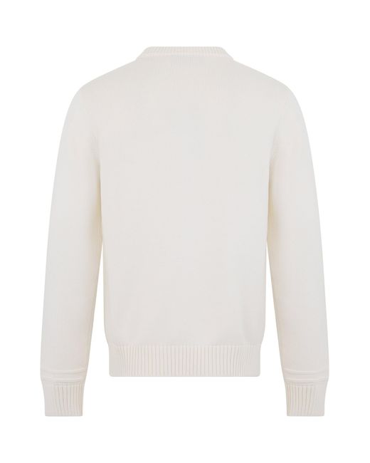 Gucci White Ribbed Wool Sweater for men