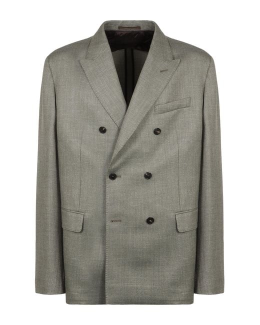 Slowear Green Double-Breasted Jacket for men