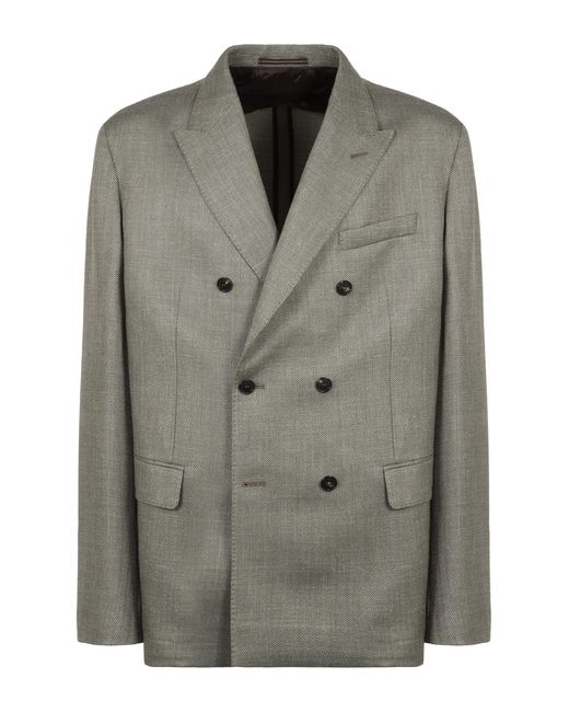 Slowear Green Double-Breasted Jacket for men
