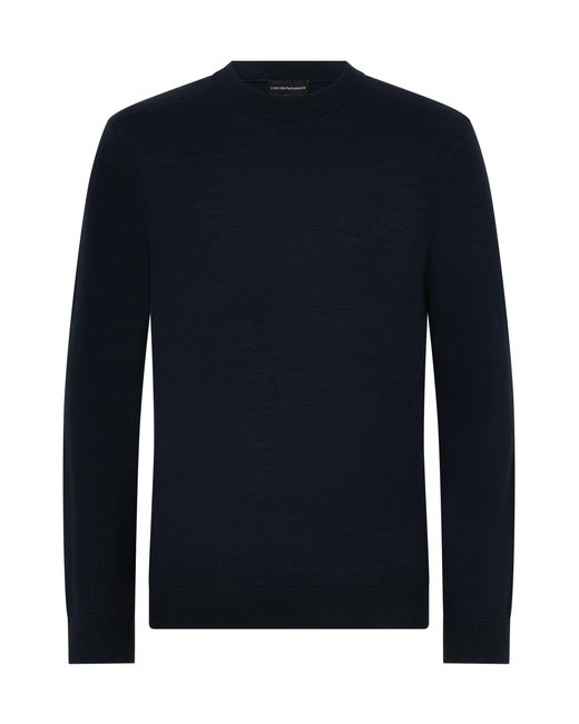 Emporio Armani Blue Wool Blend Pullover for men