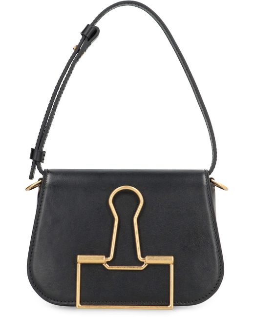 Off-White c/o Virgil Abloh Black Skeleton Binder Leather Shoulder Bag