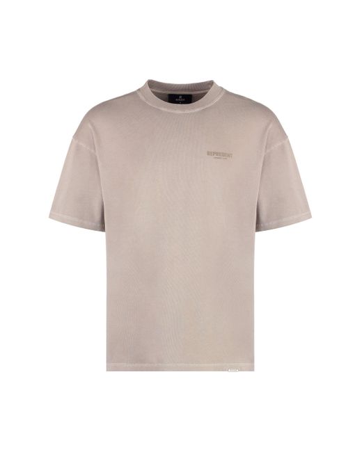Represent Gray Logo Cotton T-Shirt for men
