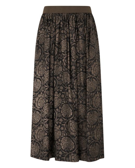 Uma Wang Black Gonna Midi With Print