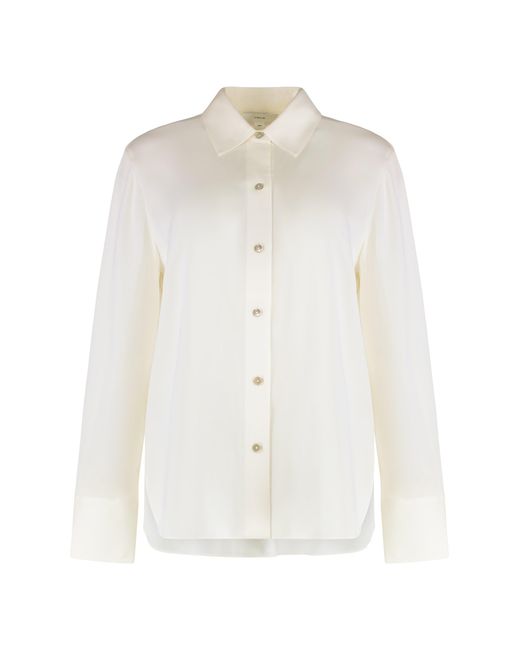 Vince White Classic Silk Shirt