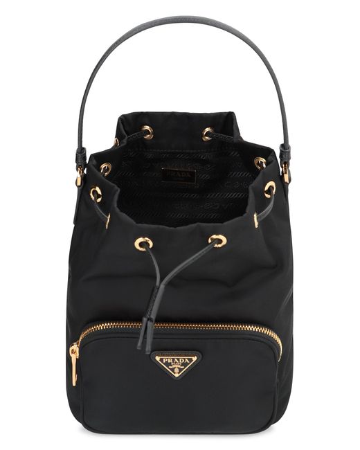 Borsa a secchiello Duet di Prada in Black