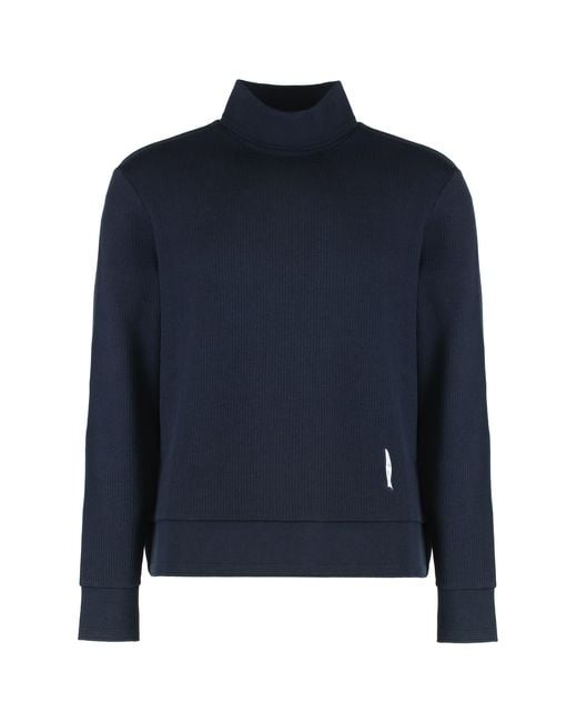 Thom Browne Blue Cashmere Turtleneck Sweater for men