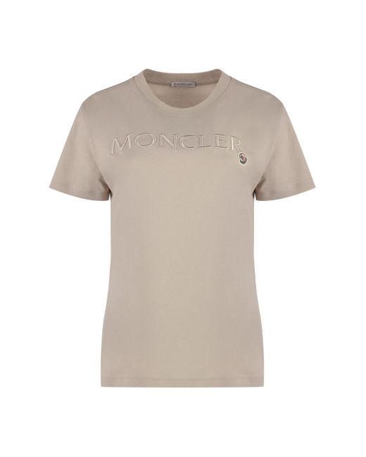 Moncler Natural Cotton Crew-Neck T-Shirt