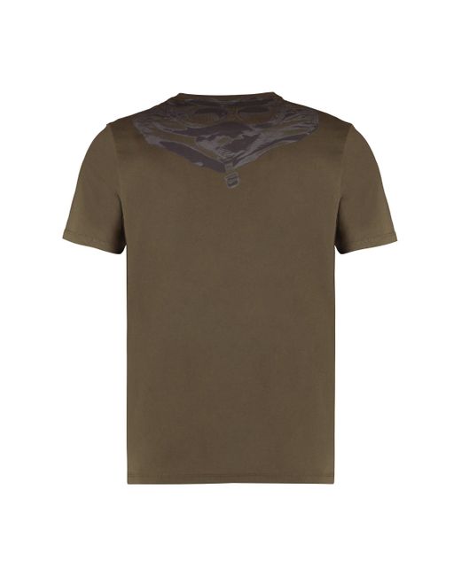 C P Company Green Cotton Crew-Neck T-Shirt for men