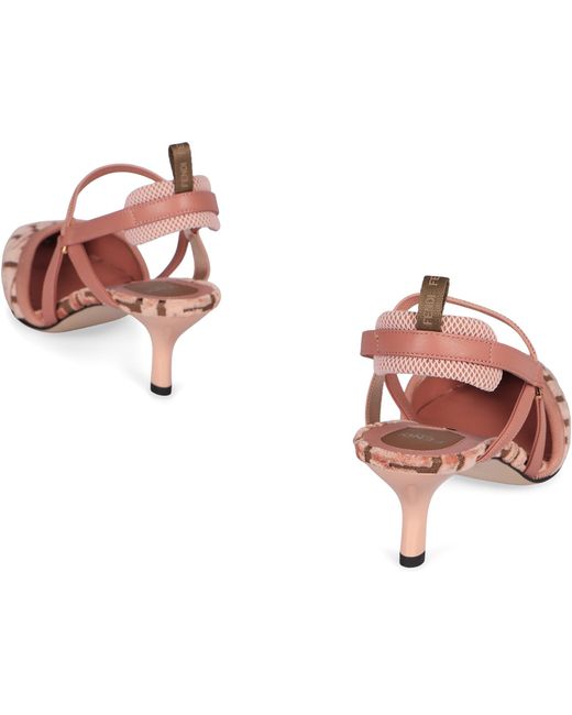 Fendi Pink Colibrì Lite Pointy-Toe Slingbacks