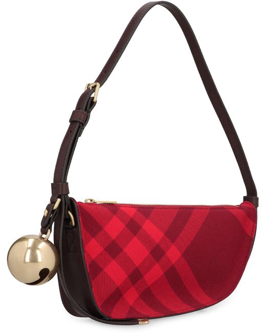 Burberry Red Shield Fabric Shoulder Bag